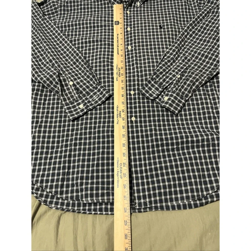 Polo Ralph Lauren Men's Shirt Blue Plaid XL Long Sleeve Button Front Classic Fit